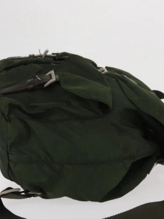 PRADA Backpack Nylon Green Silver Auth 163822 main image 5
